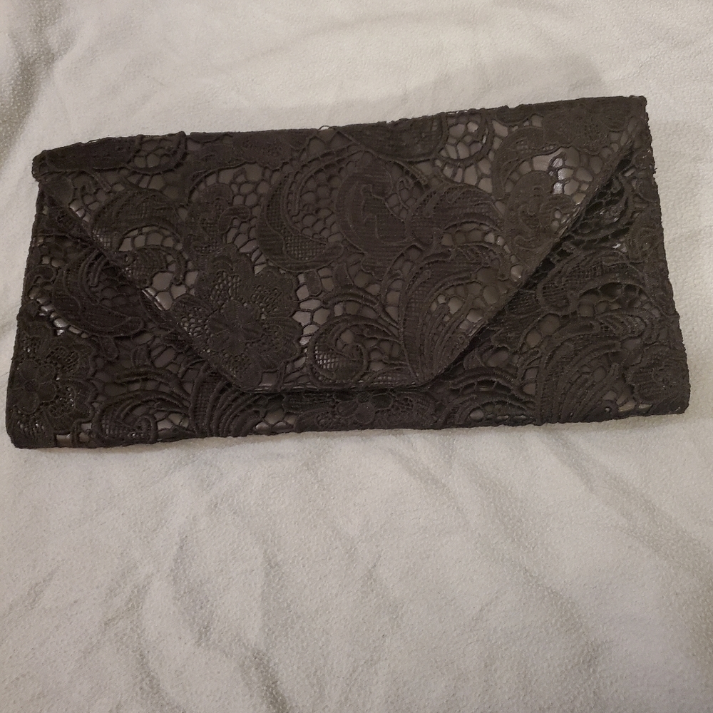 Jessica Simpson Black Lace Clutch